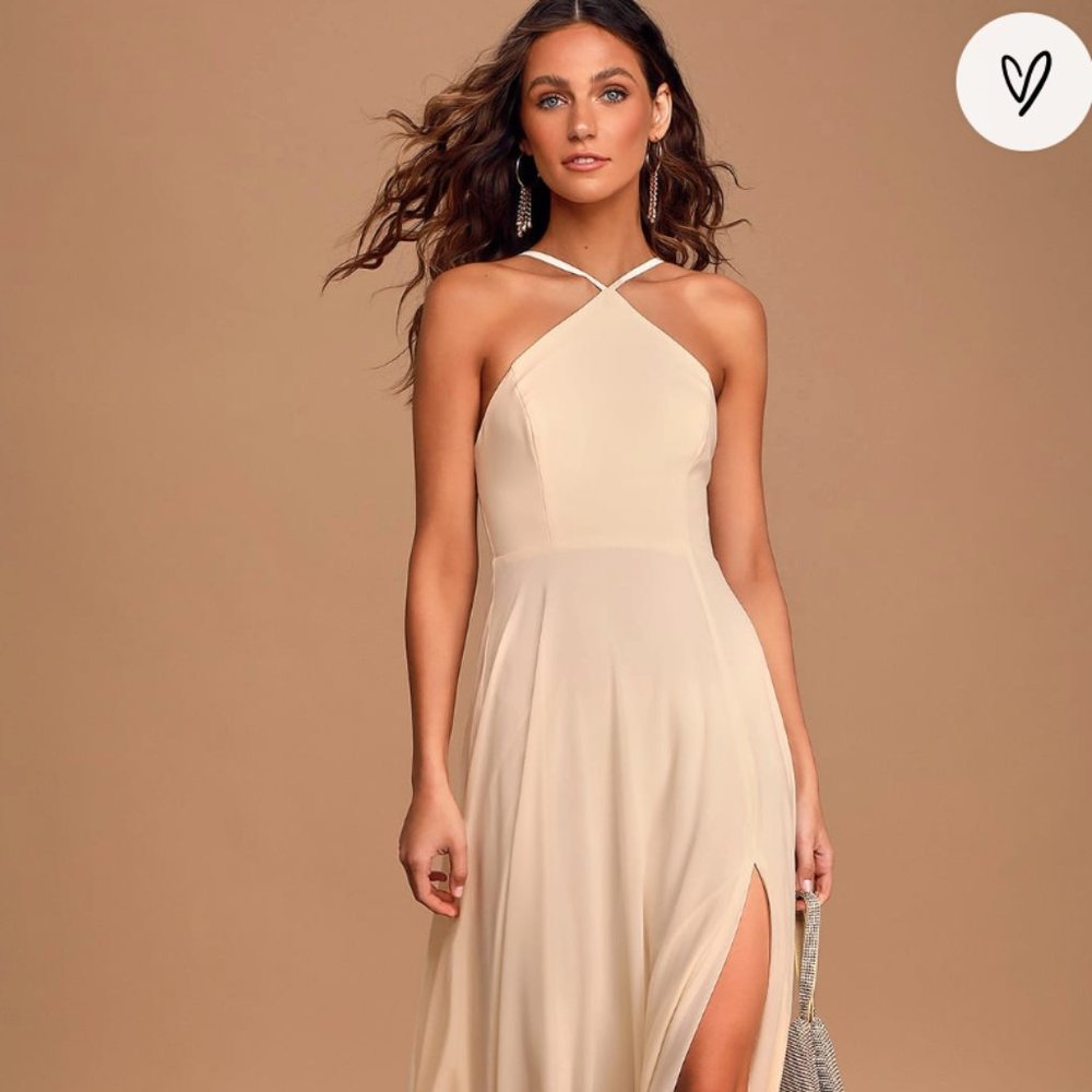 Lulu's Cream Bridesmaid Dress